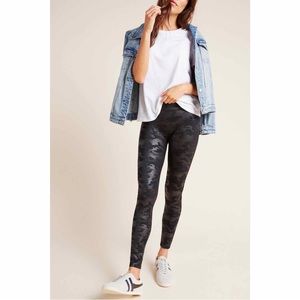 Spanx Faux Leather Leggings in Matte Black Camo